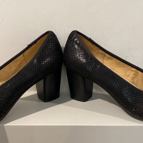Naturalizer Shoes Naomi Snakeskin Pump Shoes Heel Black Size 40M - Picture 6 of 12
